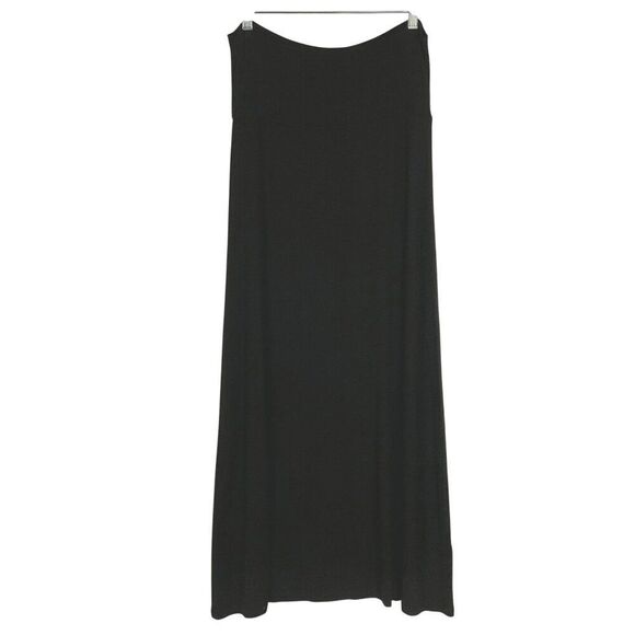 Popana Black Maxi Skirt, size large, 95% rayon, 5% spandex, 5.5" drop waist - Picture 1 of 10